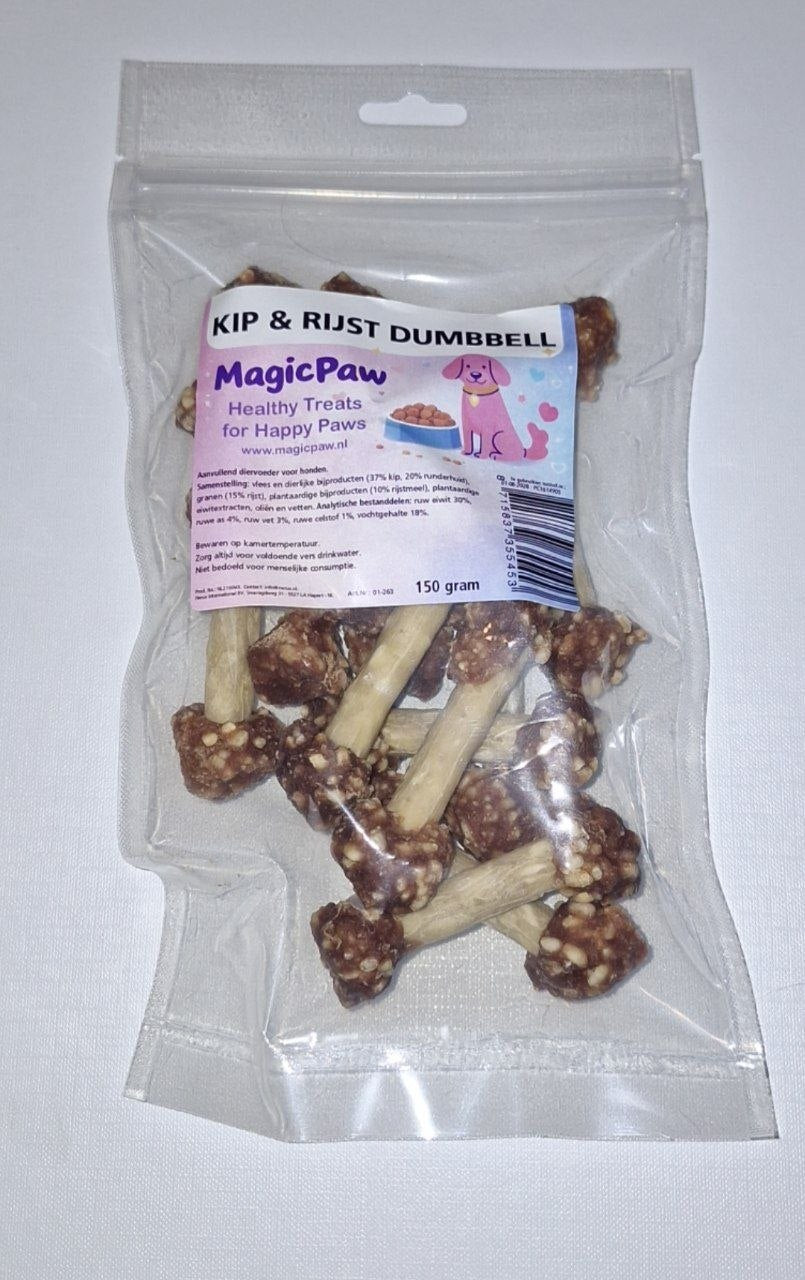 Kip & rijst dumbbell 150g